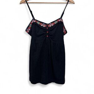 Y2K‎ Oakley Black Embroidered Tank Top Surf Girl Size Small